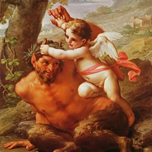 Cupid and Pan (oil on canvas)