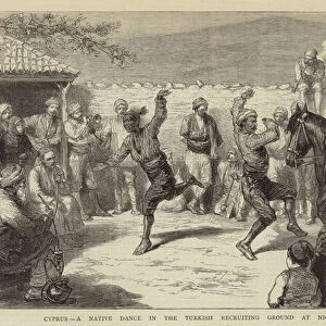 Cyprus, a Native Dance in the Turkish recruiting Ground at Nicosia (engraving)