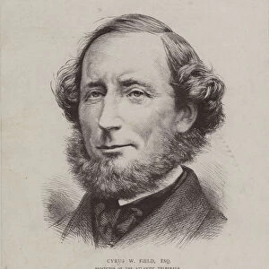 Cyrus West Field, American financier involved in laying the first transatlantic telegraph cable in 1858 (engraving)