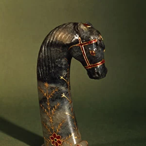Dagger handle in the form of a horses head, Mughal, c