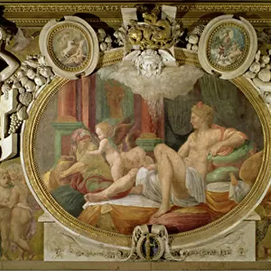 Danae, detail of decorative scheme in the Gallery of Francis I, 1530-40 (fresco)