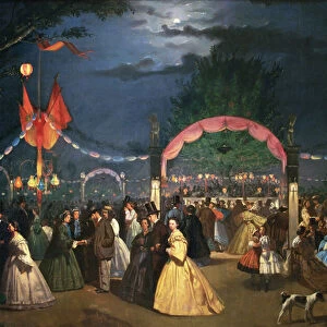 Dance Night in the Paradise Public Gardens, Madrid, 1862 (oil on canvas)