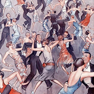 Dance school - illustration from la Vie Parisienne, 1927 (litho)