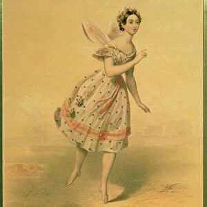 Dancer Maria Taglioni (1804-84) in the ballet Sylphides, 1840s (coloured