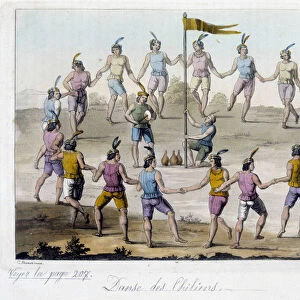 Danse des chiliens - in "Le costume ancien et moderne"by Ferrario, ed. Milan, 1819-20