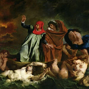 Dante (1265-1321) and Virgil (70-19 BC) in the Underworld, 1822 (oil on canvas)