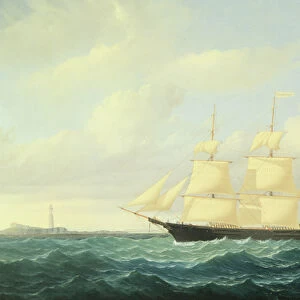 Dashing Wave clipper ship off Boston Light, 1855 (oil on canvas)