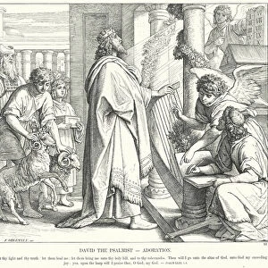 David the Psalmist, Adoration (engraving)
