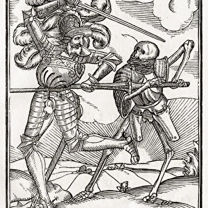 Death comes to the Knight or Count, from Der Todten Tanz, published Basel