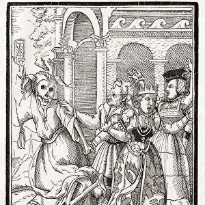 Death comes for the Queen, engraved by Georg Scharffenberg, from Der Todten Tanz