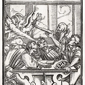 Death and the Devil come for the Card Player, engraved by Georg Scharffenberg