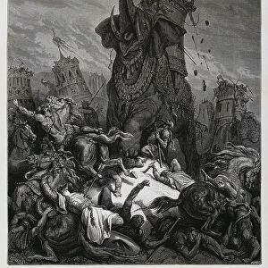 Death of Eleazar, Illustration from the Dore Bible, 1866