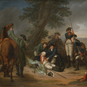 The Death of Field Marshal Schwerin at the Battle of Prague (oil on panel)