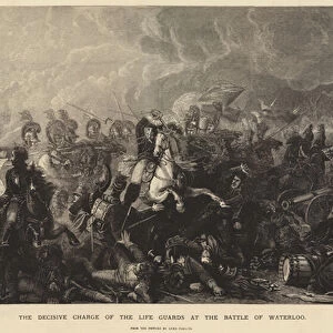 The Decisive Charge of the Life Guards at the Battle of Waterloo (engraving)