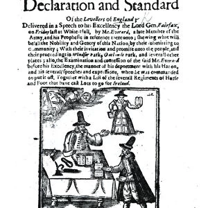 The Declaration and Standard of the Levellers, April 23 1649 (woodcut) (b / w photo)