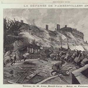 The Defence of Rambervillers in 1870, painting by Jules Benoit-Levy depicting a scene from the Franco-Prussian War (engraving)