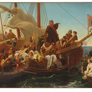 The Departure of Columbus from Palos in 1492, 1855 (oil on canvas)
