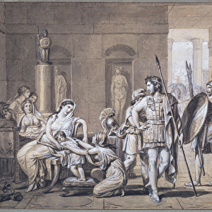 The Departure of Hector, c. 1812 (pen & ink and pencil on paper)