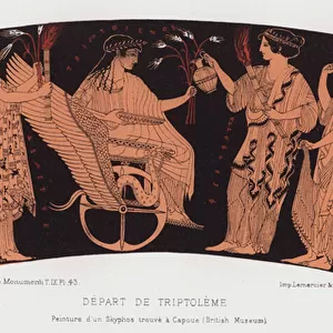 Departure of Triptolemus (colour litho)