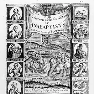 Description of the several sorts of Anabaptists, 1645 (engraving) (b / w photo)