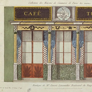 Design for the facade of the Cafe Turc, from a series depicting the best