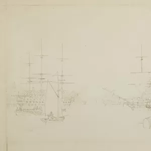Design for a Painting of Devonport (pen & ink & pencil on paper)
