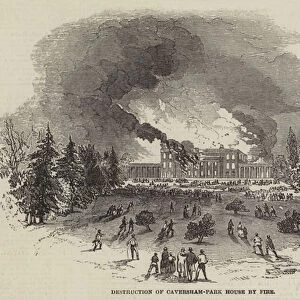 Destruction of Caversham-Park House by Fire (engraving)