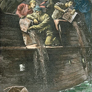 Destruction of the tea cargoes, known as the Boston Tea Party