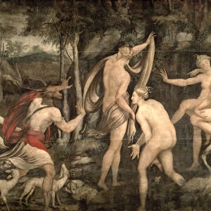 Diana and Actaeon, Fontainebleau School, mid 16th century (oil on canvas)