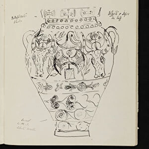Diary Page VII of the 1908 and 1910 excavations of the Palace of Minos at Knossos by Sir Arthur Evans (Knossos Notebook 37), circa 1908