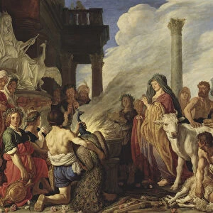 Didos Sacrifice to Juno, 1630 (oil on oak)