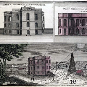 Different views of the astronomical observatory of Paris in 1700