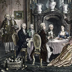 Dinner at Emanuel Schikaneders home for Wolfgang Amadeus Mozart