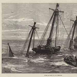Divers at Work on HMS Eurydice (engraving)