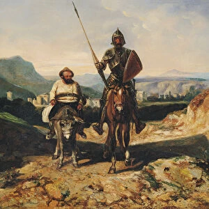 Don Quixote and Sancho (oil on canvas)