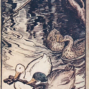The Ducks, which he had once saved, dived and brought up the key from the depths from The
