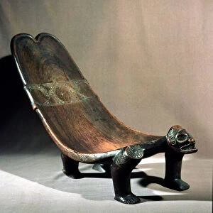 Duho ceremonial seat, Taino, Republic of Haiti, 15th century (wood)