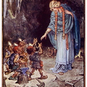 Then the dwarfs held it out to her (colour litho)