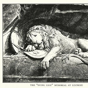 The "Dying Lion"Memorial at Lucerne (litho)