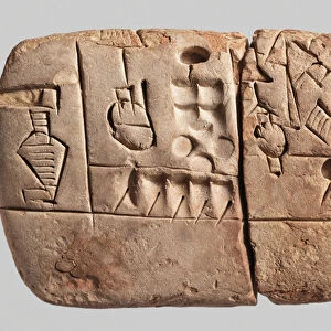 Early Pictographic cuneiform tablet, Mesopotamia, Uruk, c. 3100-2900 BC (clay)