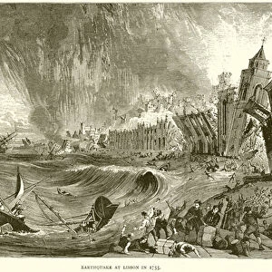 Earthquake at Lisbon in 1755 (engraving)