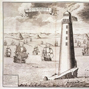 The Eddystone Lighthouse, engraved by Hendrick Hulsbergh