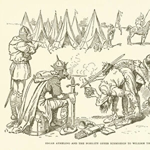 Edgar Atheling and the Nobility offer submission to William the Conqueror (engraving)