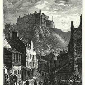 Edinburgh Castle from the Vennel, Grassmarket (engraving)