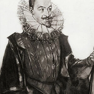 Edmund Spenser, 1552-1599. English renaissance poet. From an illustration by A. S. Hartrick