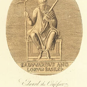 Edward the Confessor from his great seal, 1860 (engraving)