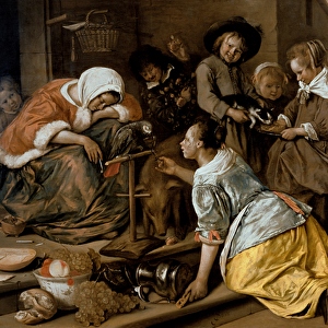 The Effects of Intemperance, c. 1663-65 (oil on panel)
