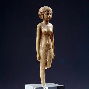 Egyptian antiquite: statue of naked ivory woman. 3rd intermediate period. Low epoch