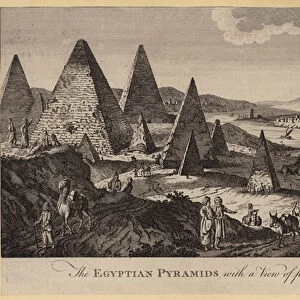 The Egyptian Pyramids with a View of part of the Nile, etc (engraving)