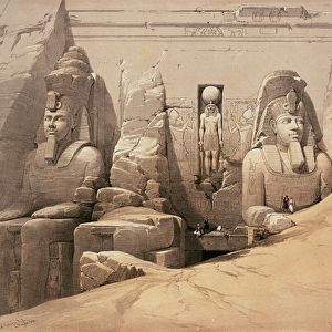 Front Elevation of the Great Temple of Aboo Simbel, Nubia, from Egypt and Nubia